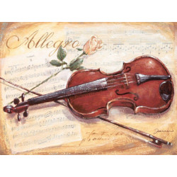 Obraz zátiší s houslemi