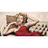 Marylin Monroe v červených šatech - obraz na desce