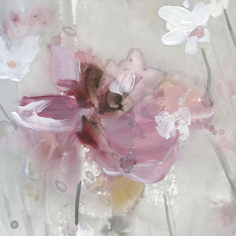 Růžové abstraktní květy I