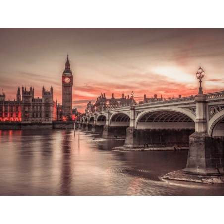 Westminsterský most a Big Ben z promenády