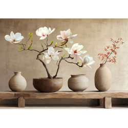 Vázy a větev magnólie