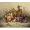 Ovocné zátiší 2 malba na desce