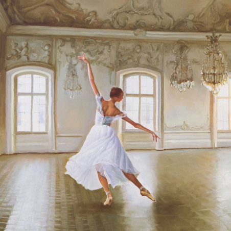 Obraz baletka - kvalitní reprodukce obrazu na desce