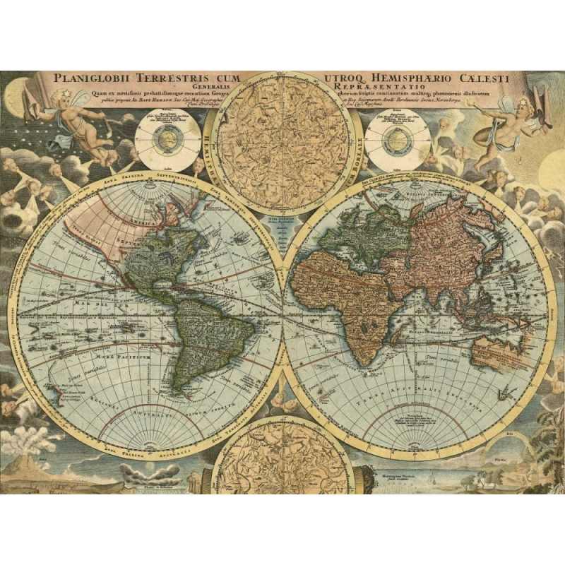 Mapa Planiglobii terrestris 1716