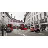 Autobusy a taxíky v Oxford Street, Londýn