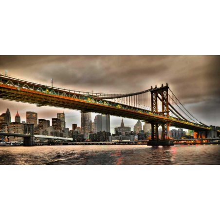 Manhattan Bridge a New York City Skyline