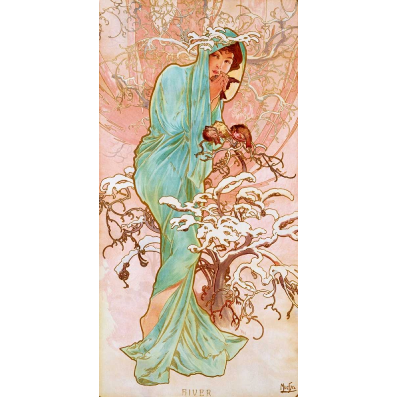 Zima -  Alphonse Mucha
