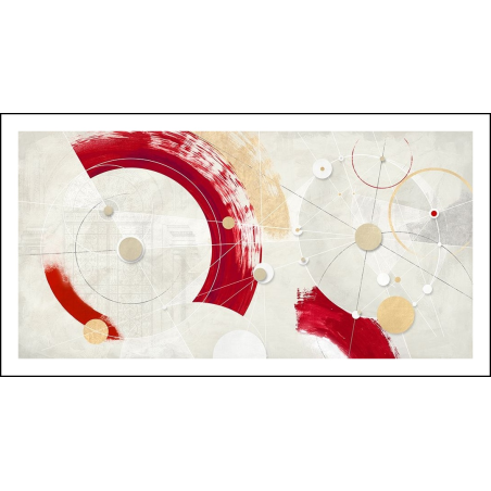 Abstraktní obraz- červená a zlatá I