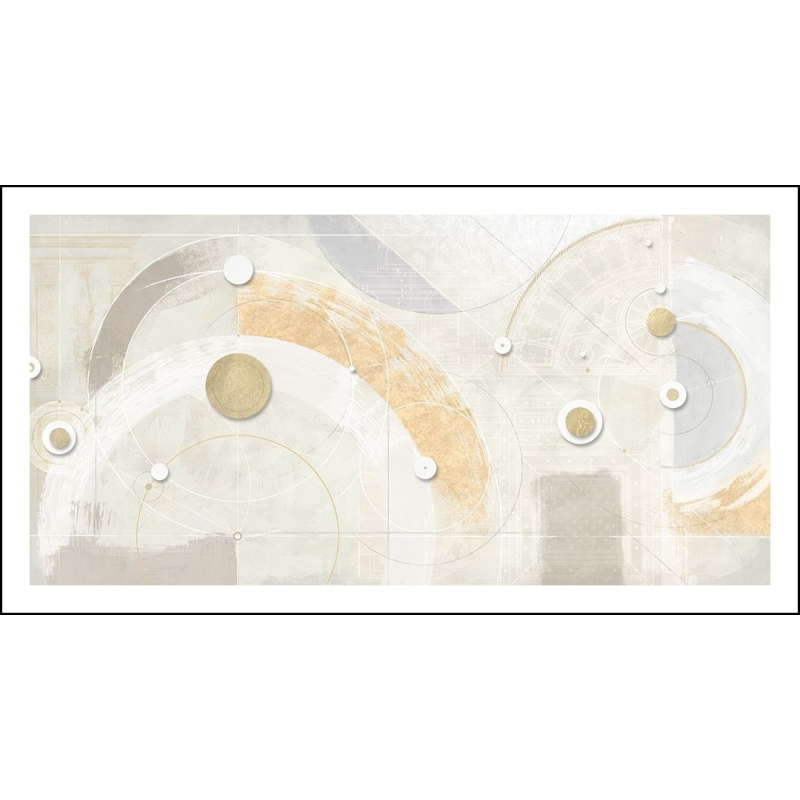 Abstraktní obraz- šedá a zlatá I