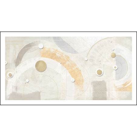 Abstraktní obraz- šedá a zlatá I