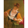 Čtenářka, obraz na desce