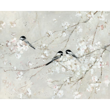 Ptáčci v bílých květech I