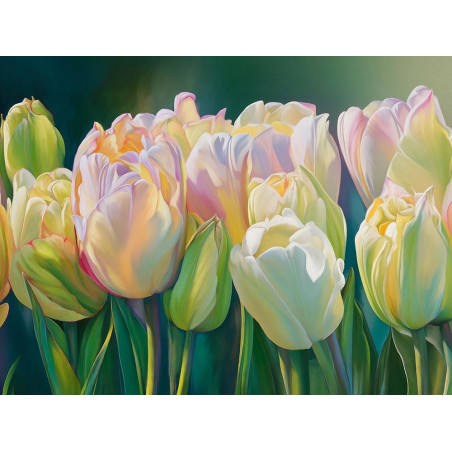 Obraz tulipánu na zeleném pozadí