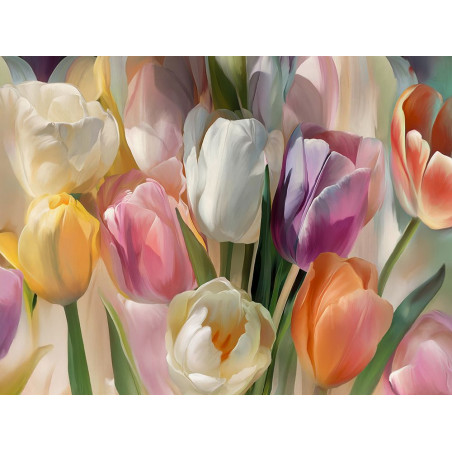 Obraz barevných tulipánů