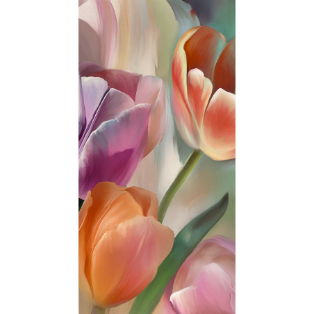 Obraz s barevnými tulipány I