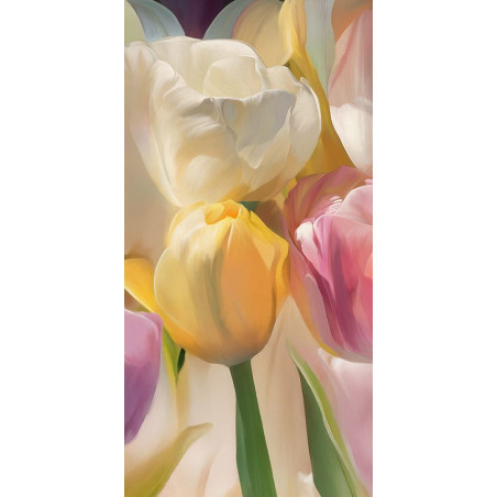 Obraz s barevnými tulipány III