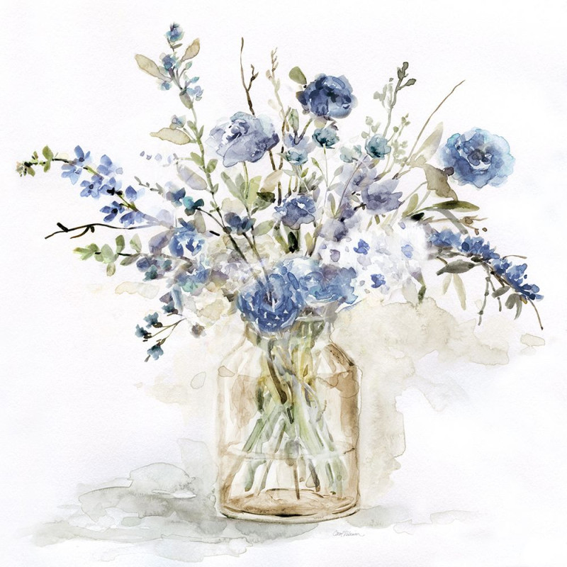 Obraz -Modré květy II