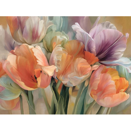 Obraz barevných tulipánů